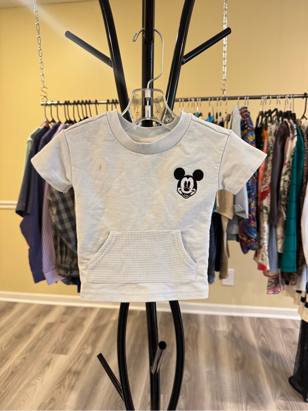 Disney Light Gray Mickey Pocket Sweatshirt